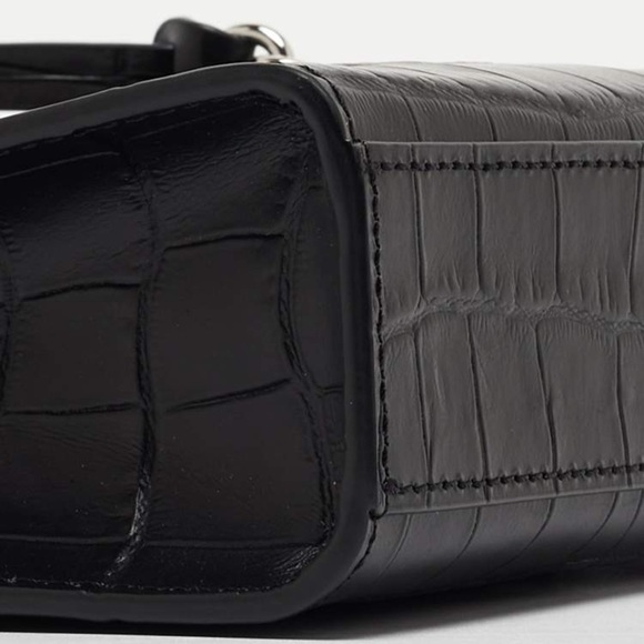 Marc Jacobs Black Croc Embossed Leather Micro Tote - Picture 6 of 7